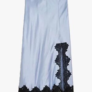 Jcrew Gwyneth lace-trim slip skirt in textured satin